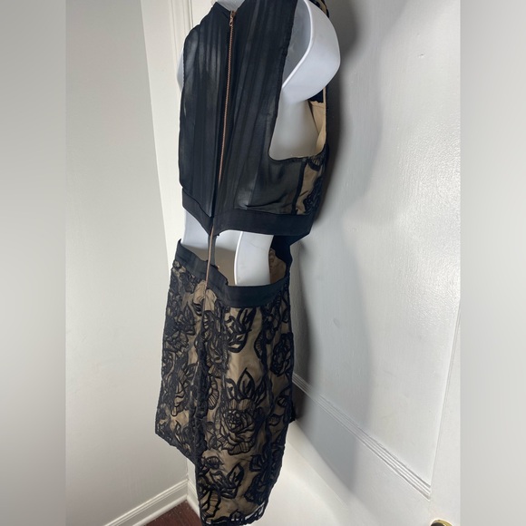 Stylestalker Night Fever Black Lace Mini Dress with Nude Underlay - Picture 11 of 13